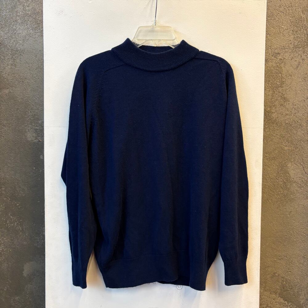 Crystal Kobe Vintage Blue Mock Neck Sweater